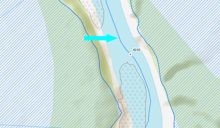Stream center line - map image